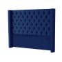 Hena Tufted Wingback Velvet Headboard - Dark Blue - King