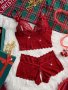Sexy Floral Lace Lingerie Set Hollow Out Bow Knot Bra & Open Crotch Boyshort Panties Women's Sexy Lingerie & Underwear