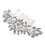 Crystal Wedding Hair Comb Pearl Wedding Headpiece Silver Hair Accessories