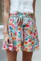 GREE N Floral Print Waist Tie MINI Skirt - XL SA38 / UK14