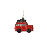Xmas Figurines 7X5X11CM Red With Glitters Car