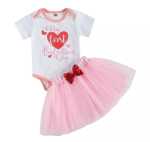 My First Valentines Days Romper Tutu And Headband