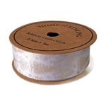 Ribbon 2.5X500CM With Foil Printing. In White And Gold - Xmas Tree
