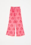 PoP Candy Heart Print Flared Pants - Pink