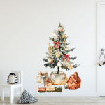 Christmas Tree Wall Sticker Toy Train & Ginger Bread House