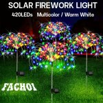 Fachoi 420LED Solar-powered Garden Lights 8 Lighting Modes Suitable For Garden patio walkway pathway party 360 300 200 60 Leds