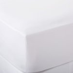 Polycotton 144 Thread Count Fitted SHEET - White - Double 137 X 192 X 30CM