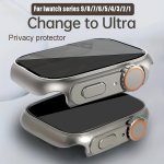 For Iwatch Series 8 7 45MM 6 5 4 Se 44MM Case Tempered Glass Privacy Screen Protector Bumper Looks Like Ultra Protector Case For