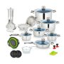 Durable Stainless Steel 7-LAYER Capsulated Bottom 30 Piece Cookware Set