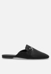 Cotton On Sophie Slipper Cut Loafer Mule- Black silver