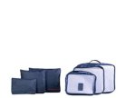Pierre Cardin Travel Zip Up Organizer 6 Piece Set - Navy - Ys Travel Bags