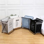 Steel Frame Collapsible Laundry Hamper Wash Day Laundry Basket - Grey