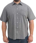 Mens Short Sleeve Printed Geometric Shirt - 8XL Black