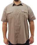 Mens Short Sleeve Soft Bush Shirt - S Taupe