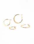 Goldair Gold Small & Large Thin Hoop Earrings 2-PACK