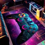 1PC Anti Slip 3D Game Room Rug For Video Gamers Room Decor & Home Decor Bathroom Anti Slip Bedroom Rug Machine Washable Sofa Cof