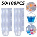50PCS 100PCS 40ML Plastic Disposable Cups Dispenser Resin Pouring Cup For Diy Epoxy Resin Jewelry Making Tools Accessories