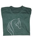 Horse Print T-Shirt Dark Green HTS3