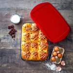 Cuisine Glass Rectangular Casserole With Lid And Handles - 2.5L 24X19X7CM