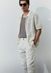Regular Fit Linen-blend Trousers - White
