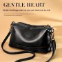 Elegant Genuine Leather Women's Handbag Fashionable Large Capacity Shoulder/crossbody Bag Simple Style