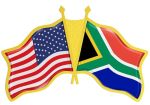 Usa And South Africa Crossed Flag Lapel Pin American South African National Friendship Souvenir Gifts For Men & Women Us South A