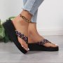 Women's Flower Pattern Wedge Heeled Sandals Casual Clip Toe Platform Shoes Comfortable Slip On Beach Shoes