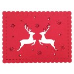 Felt Reindeer Placemats Red 4 Piece