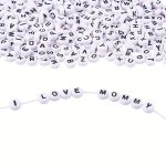 100PCSDIY Acrylic Mixed Letter Flat Beads Luminous Beads Color Plated Letter Beads