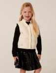 Raya Girls Beaded Puffer Vest - 10-12 Yrs Daisy Cream