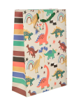 Dinosaur Rainbow Pattern Gift Bag XL - None Pink