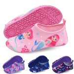 Girl's Mermaid & Scales & Shark Pattern Bare Water Socks Breathable Quick Dry Non Slip For Kid's Summer Beach Walking pool Swimm