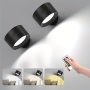 1/2PACK LED Wall Sconce Wall Mounted Lamp With Rechargeable Battery Operated USB Port 3 Colors Temperature & 3 Brightness Level 360ROTATE Magnetic Ball Lights