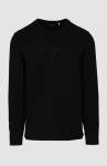 Mens Ethan Embroidery Long Sleeve T-Shirt In Black - Black 3XL
