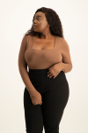 Giana Square Neck Bodysuit - Mocha - XL