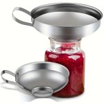 Stainless Steel Canning Funnel 1PC Kitchen Funnel With Handle For Wide And Regular Jars Food Grade Metal Jam Funnel For Transfer