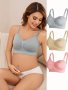 3PCS Maternity Nursing Bras Wire-free Breastfeeding Bra With Easy Nursing Access Soft Support Comfort Fit