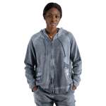 Stud Patch Detail Washed Hoodie - Indigo S m