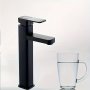 1pc Bench Basin Faucet Black Toilet Hot And Cold Four-sided Washbasin Faucet Household Single Hole Face Basin Faucet Sink Faucet Home Essential
