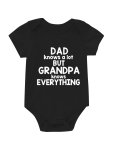 Newborn Infant Short Sleeve Romper "grandpa Knows Everything" Graphic Crew Neck Cotton Bodysuit Onesies For Baby Girls And Boys
