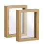Wooden Picture Frame Double Sided Clear Glass Display 4X6 In 2PIECE