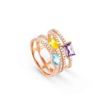 Colour Wave Ring Coloured Stones - 15