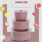 3PCS Set Microwave-safe Wheat Straw Bowls For Lunch Bento & Rice - Keeps Food Fresh And Tasty
