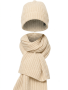 2IN1 Winter Beanie Scarf Warm Ear Protection Knitted Hat Scarf