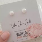 Ameerah 925 Sterling Silver Freshwater Pearl Earrings Size 8MM