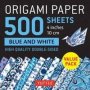 Origami Paper 500 Sheets Blue And White 4   10 Cm   - Double-sided Origami Sheets Printed With 12 Different Designs   Loose-leaf