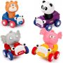Qynial 4 Pack Toy Cars Press And Go Animal Set For Toddlers Encourage Crawl