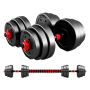 Adjustable Rubber Barbell And Dumbbell Weight Set - 30KG