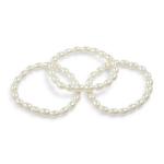 White Oval Pearl Bunch Bracelet