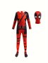 Marvel Boys Halloween Deadpool Superhero Bodysuit Movie Character Halloween Party Outfit Full Body Suit With Stretch Fabric